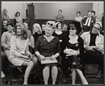 Loretta Swit [left], David Huddleston [right] and unidentified others in rehearsal for the 1967 National tour of the stage production Mame