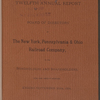 Twelfth Annual report of the Board of Directors of The New York, Pennsylvania & Ohio Railroad Company, to the Bondholders and Shareholders, for the Twelve Months Ending September 30th, 1891