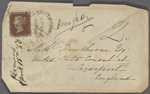 Hawthorne, Nathaniel, 4 envelopes and 1 wrapper of letters to. Postmarked Ap 14, 1856; Ap 28, 1856; My 9, 1856; no postmark, rec'd May 2d 1856; undated.