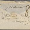 Hawthorne, Nathaniel, 4 envelopes and 1 wrapper of letters to. Postmarked Ap 14, 1856; Ap 28, 1856; My 9, 1856; no postmark, rec'd May 2d 1856; undated.