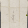Hawthorne, Nathaniel, Cover wrapper of letter to NH. [n.d.] addressed to Brook Farm, West Roxbury.