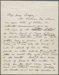 Conway, Moncure Daniel, draft AL to, [Nov. 10, 1867]. In answer to Conway's letter of Oct. 12, [1867?]. Written throughout in WW's hand, but intended to be signed by W. D. O'Connor (who may have written the first draft). Previously dated to [1866?].