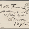 Forman, Harry Buxton, ALS to. May 22, 1890.