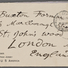 Forman, Harry Buxton, APCS to. Oct. 18, 1891.