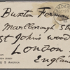 Forman, Harry Buxton, APCS to. Oct. 29, 1891.