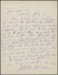 [Harned], [Thomas B.], ALS to. Jul 7, [1888].