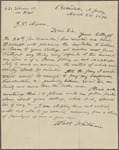 Mann, J. C., ALS to. Mar. 25, 1874.