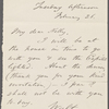 [O'Connor], Ellen, ALS to. Feb. 26, [1867].