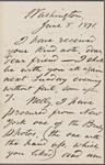 [O'Connor], Ellen, ALS to. Jun. 8, 1871.