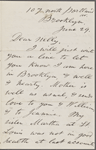 [O'Connor], Ellen, ALS to. Jun. 29, [1871].
