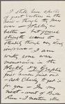 [O'Connor], Ellen, ALS to. [Jan. 16, 1874].