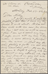 [O'Connor], Ellen, ALS to. Feb. 23, [1874].