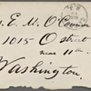 [O'Connor], Ellen, ALS to. May 15, [1874].