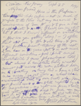 [O'Connor], Ellen, ALS to. Sep. 25, 1890.