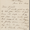 [O'Connor], [William D.], ALS to. Jun. 25, 1864.
