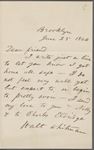 [O'Connor], [William D.], ALS to. Jun. 25, 1864.