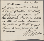 [O'Connor], William [D.], ALS to. Dec. 23, 1869.