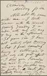 [O'Connor], [William D.], ALS to. Jan. 4, 1886; written on 4th page of ALS from W. S. Kennedy to WW [n.d.].