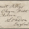 Rhys, Ernest, ALS to. Mar. 8, 1887.