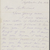 Sutherland, Byron, ALS to. Sep. 20, 1868.