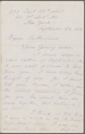 Sutherland, Byron, ALS to. Sep. 20, 1868.