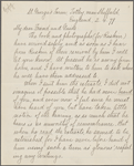 Riley, W. H. Copy in an unknown hand of a letter to Walt Whitman. Apr. 2, 1879. Incomplete.