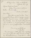 Riley, W. H. Copy in an unknown hand of a letter to Walt Whitman. Apr. 4, 1879.