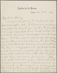 Bucke, Richard Maurice, ALS to Harry Buxton Forman. Nov. 12, 1885.