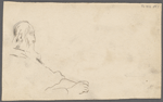 Gilchrist, H. H., Whitman at Timber Creek. Original pen drawing. Signed, dated "summer of 1878." Portrait sketch on verso.