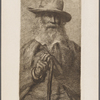 Engraving of Walt Whitman, signed, undated. 