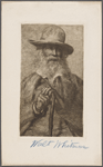 Engraving of Walt Whitman, signed, undated. 