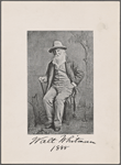 Portrait photographs of Walt Whitman, 2 reproductions, signed, one dated 1888.