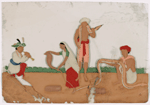 Snake charmers, 3 men and 1 woman