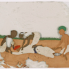 3 men holding another man down to ground