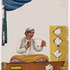 Seated male book binder(?)