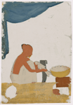 Seated female fishmonger (the top of her sari is not painted)