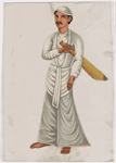 Male servant with straw broom