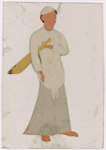 Male servant with straw broom
