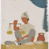 Male spice/salt vendor holding a balance