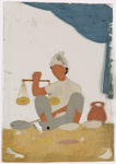 Male spice/salt vendor holding a balance
