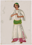 Man standing in pink pants, white shirt, and green sash