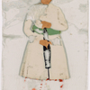 Man in white clothes, red pants and green belt