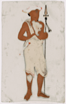 Man in white dhoti, holding spear