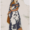 Woman in blue sari