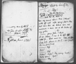 Cricket on the hearth, The. Ms. notebook of the parts of several of the characters, with cues, etc. in various hands, probably those of the actors, with ms. corrections and additions by Dickens