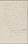 Hawthorne, Elizabeth M., AL, signed and written as if from Una. Apr. 1844.