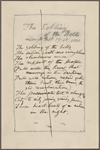 "The Sobbing of the Bells." Holograph poem, dated midnight Sept: 19-20 1881. Fair copy.