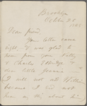 O'Connor, Ellen M., ALS to. Oct. 20, 1865.