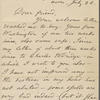 O'Connor, Ellen M., ALS to. Jul. 26, [1873].