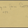 O'Connor, Ellen M., ALS to. Jul. 26, [1873].